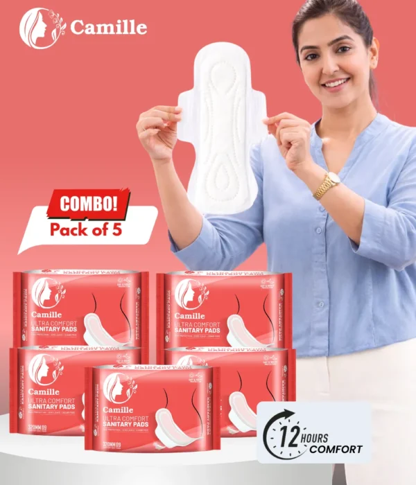 Buy Camille rash free sanitary pads with cotton soft top layer