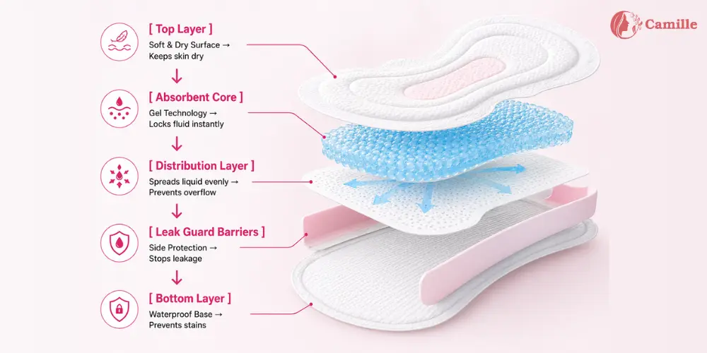 pads for long hours protection - camille sanitary pads